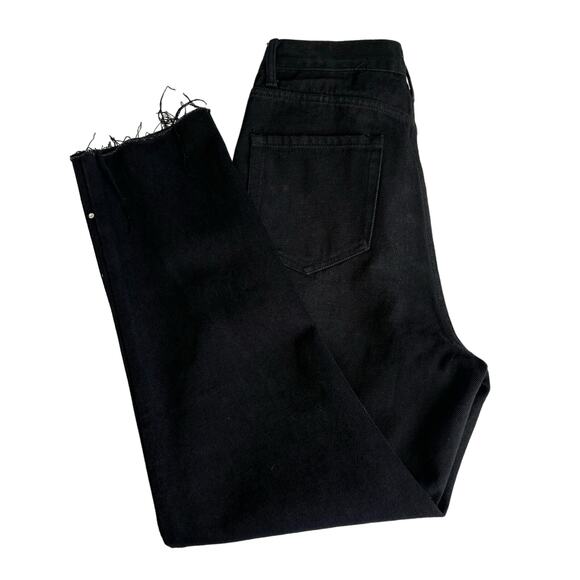 Simple Society Black Rhinestone Straight Leg Super High Rise Button Fly Jeans - Picture 11 of 11